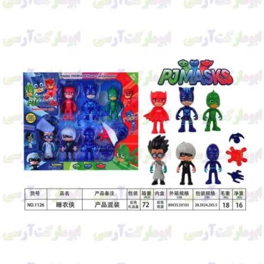 پک 6تایی فیگور های مفصلی شب نقاب ها PJMASKS بهمراه تجهیزات