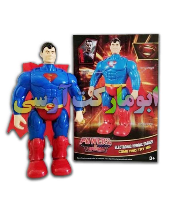 ربات شخصیت سوپرمن حرکتی صدادار و باطری خور