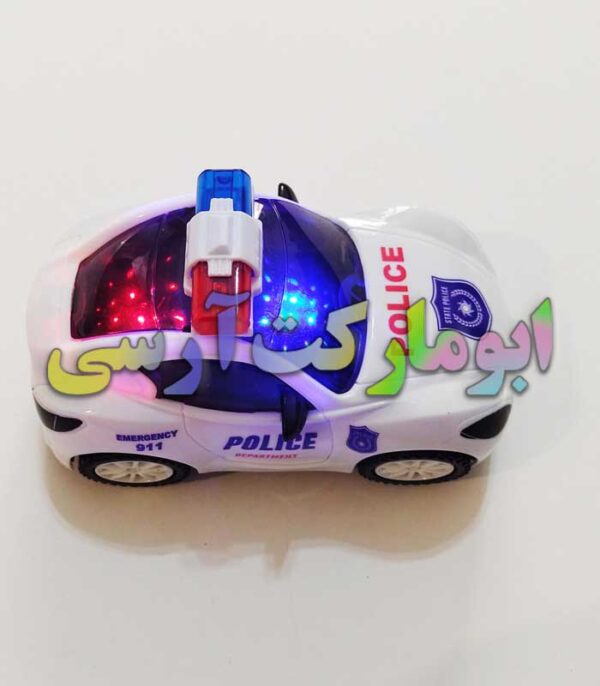 ماشین پلیس کوچک حرکتی،آژیرزن، موزیکال، چراغ 3D دار باتری خور