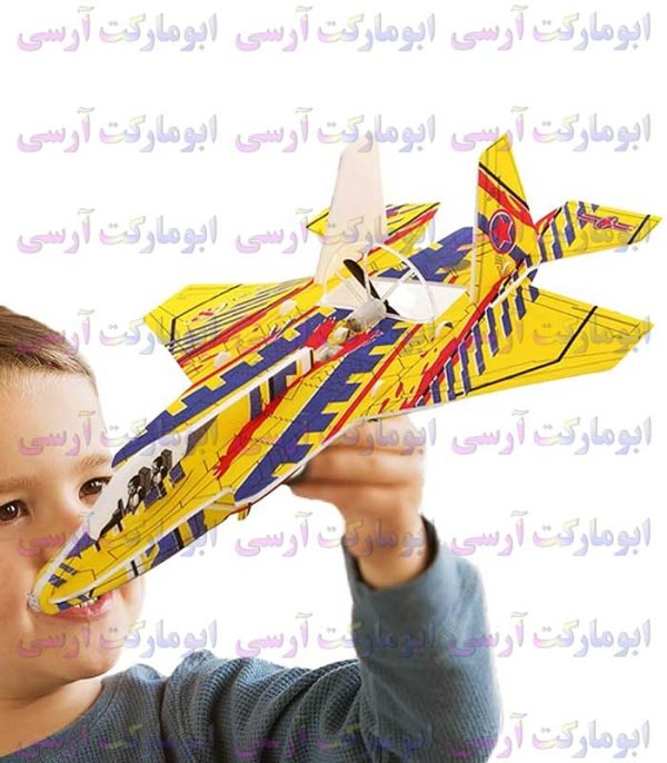هواپیما جت دست پرتابی فومی موتوردار شارژی پروازی خفن 30 سانتی(2 رنگ تمام قرمز و آبی)
