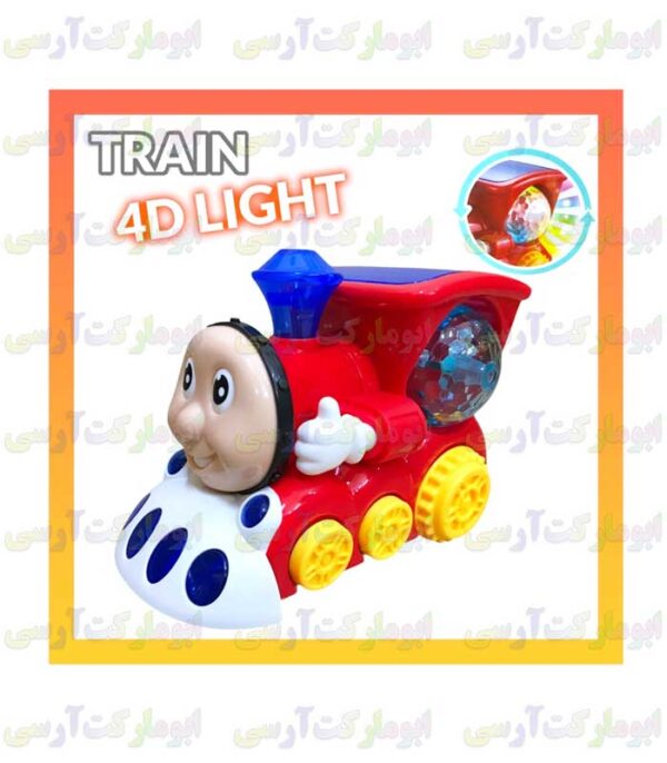 ربات قطار توماس حرکتی،موزیکال،چراغ 4D باتری خور خارجی(رنگ قرمز)