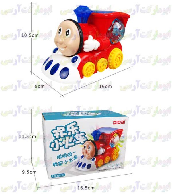 ربات قطار توماس حرکتی،موزیکال،چراغ 4D باتری خور خارجی(رنگ قرمز)