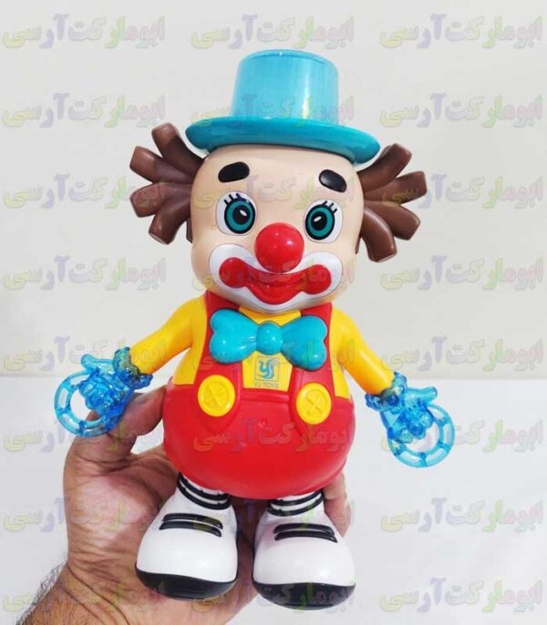 ربات دلقک حرکتی موزیکال چراغ دار باتری خور خارجی