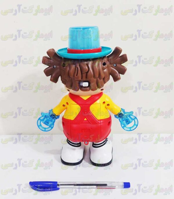 ربات دلقک حرکتی موزیکال چراغ دار باتری خور خارجی