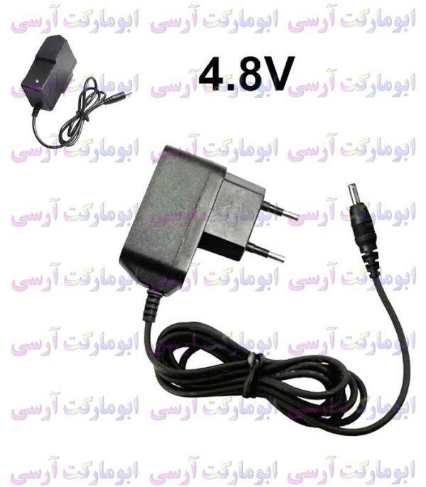 شارژر آداپتوری 2 شاخ برقی ماشین دیوانه کنترلی 4 8 ولتی سوکت سوزنی
