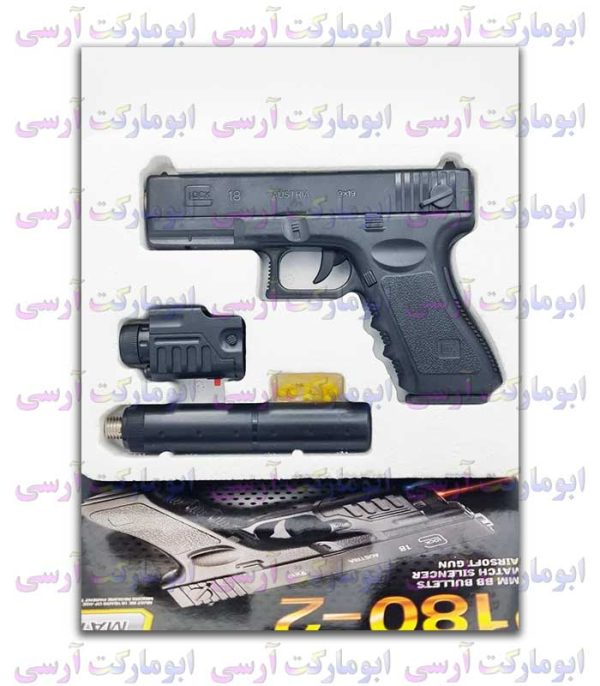 خفن ترین و خراب نشوترین کلت ساچمه پلاستیکی خفه کن و لیزر دار طرح فلزی