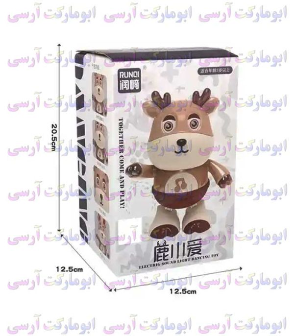 ربات گوزن رقصنده حرکتی صدا دار چراغ دار باتری خور