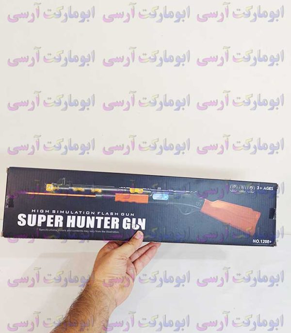 اسباب بازی تفنگ شکاری بزرگ چراغ و صدا دار باتری خور