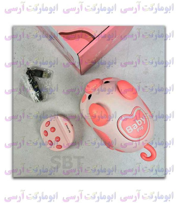 abumarketrc-10064 ربات بچه خوک هوشمند شارژی کنترلی ترانه خوان موزیکال چراغ دار حرکتی