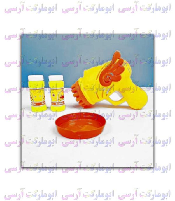 تفنگ حباب ساز 23 سوراخ طرح جوجه بال دار چراغ دار باتری خور