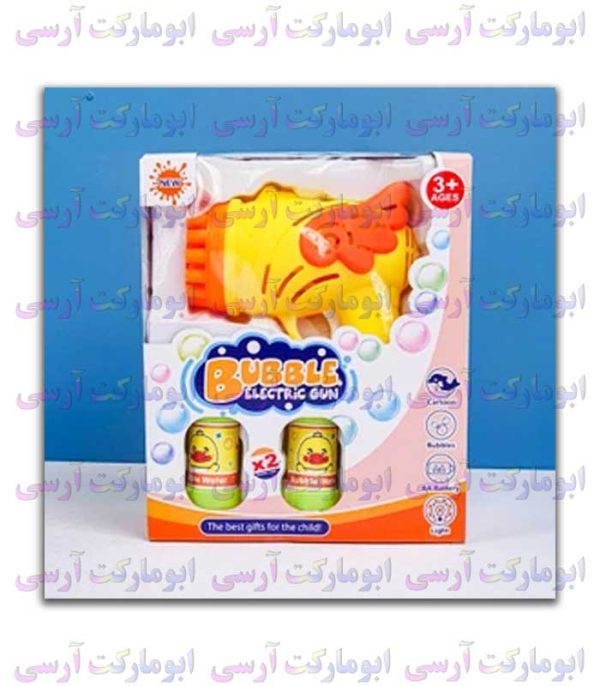 تفنگ حباب ساز 23 سوراخ طرح جوجه بال دار چراغ دار باتری خور