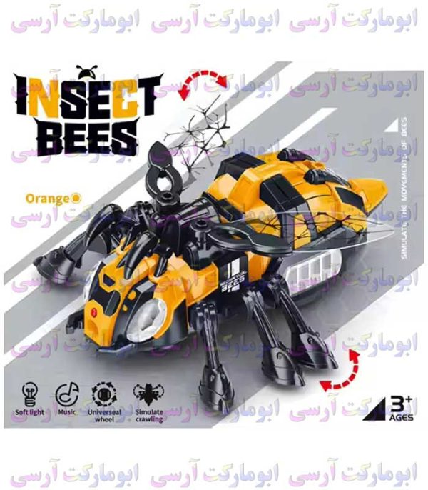 ربات زنبور موزیکال چراغ دار حرکتی بال زن باتری خور