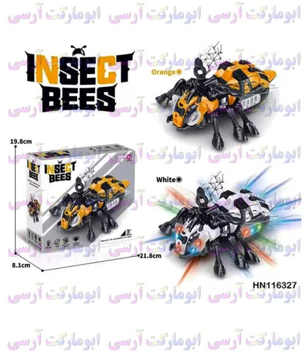 ربات زنبور موزیکال چراغ دار حرکتی بال زن باتری خور