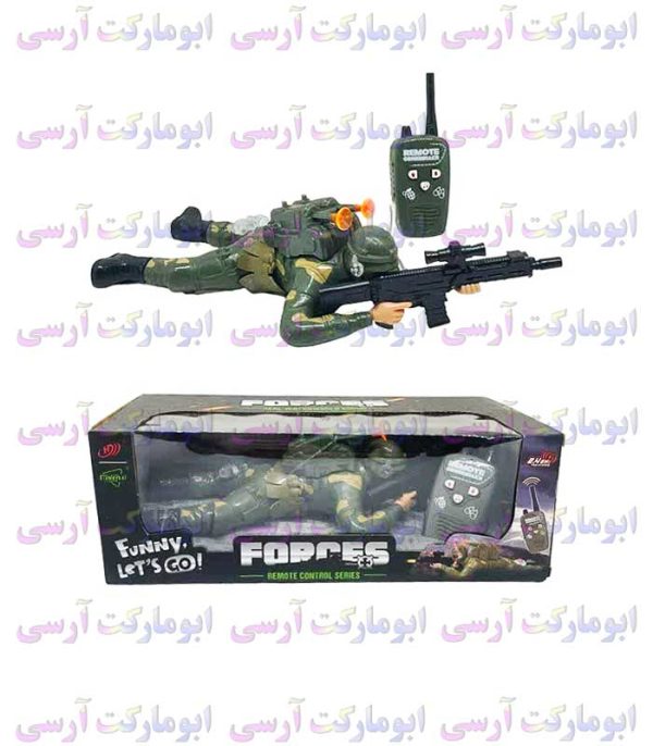 ربات کماندو سینه خیز رو کنترلی باتری خور صدا،چراغ دار تیرانداز فرکانس 2 4 گیگا