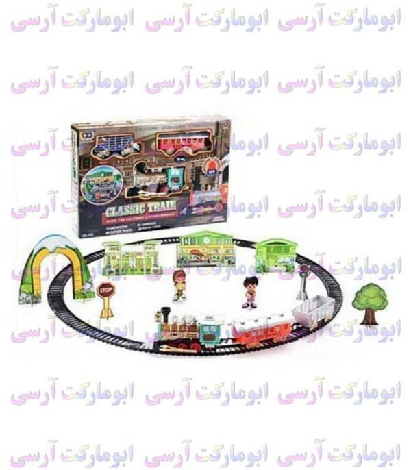 قطار کلاسیک 2 واگن ریل و صدادار باتری خور خارجی