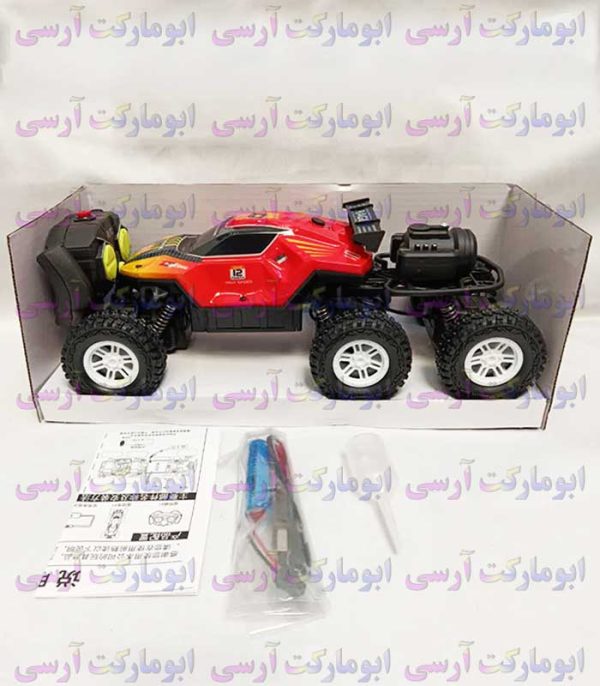 ماشین آفرود ۶ چرخ دودزا کنترلی شارژی چراغ دار بنه طلقی