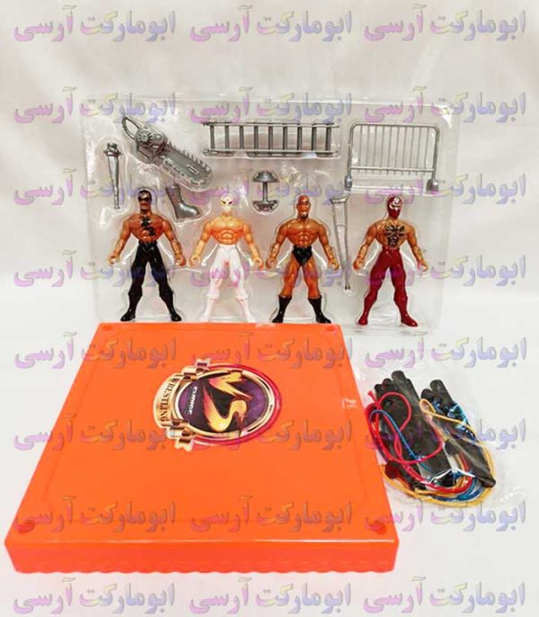 اسباب بازی رینگ کشتی کج بهمراه 4 فیگور و‌ رینگ و تجهیزات