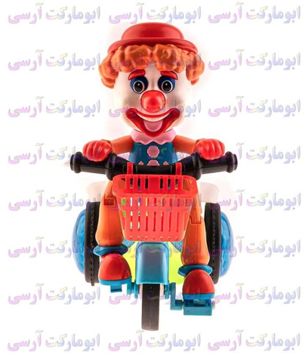 ربات موتور تک چرخ زن دلقک دار حرکتی باتری خور صدادار چراغ 3D سایز بزرگ
