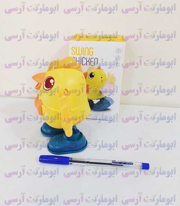 ربات جوجه مرغ موزیکال حرکتی باتری خور چراغ دار خارجی کوچک