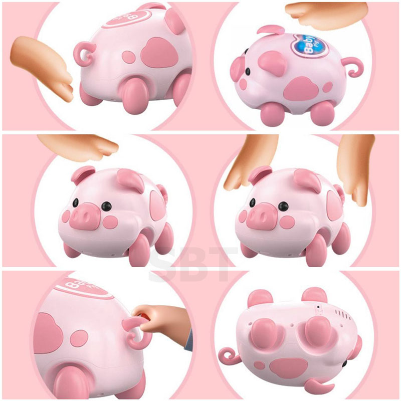 ربات بچه خوک هوشمند شارژی کنترلی ترانه خوان موزیکال چراغ دار حرکتی Image 4