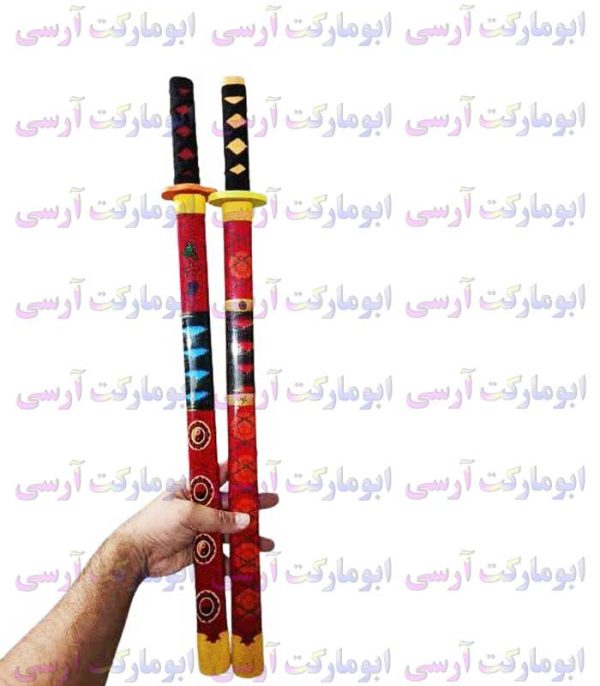 abumarketrc-10446 اسباببازی شمشیر چوبی طرح سامورایی کاتانا غلاف پلاستیکی