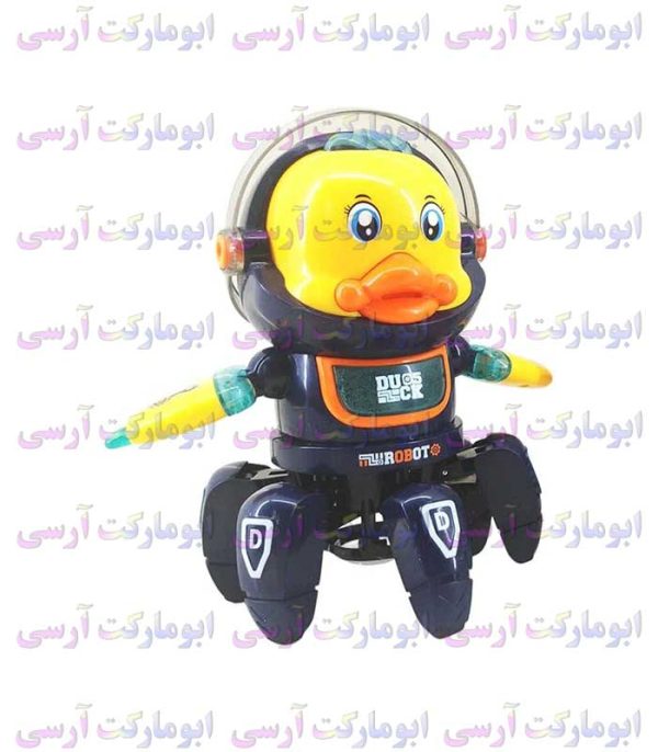 رباتِ اردکِ فضاییِ خرچنگی 6 پا موزیکال حرکتی باتری خور