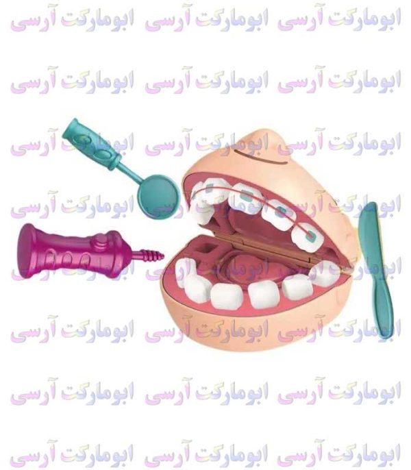 اسباب بازی ست دندانپزشکی طرح انسان ۹ قطعه ابزار (باتری خور نیست)