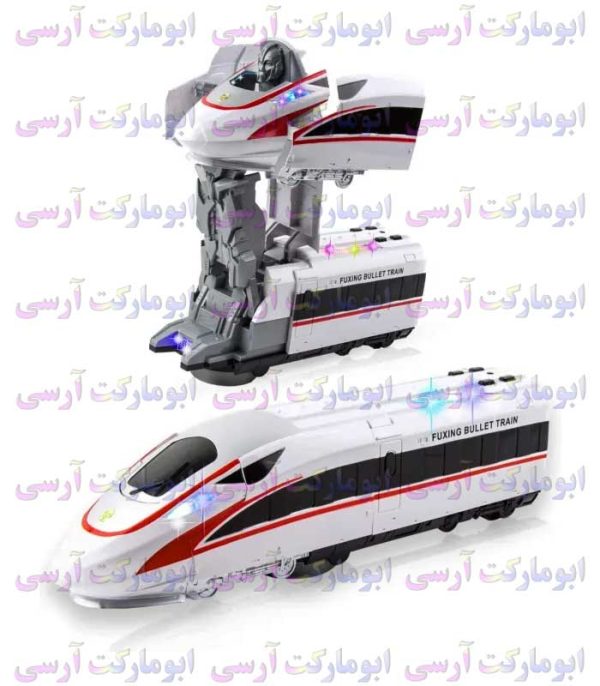 اسباب بازی قطار سریع‌السیر تبدیل شو به ربات موزیکال چراغ‌دار باتری خور