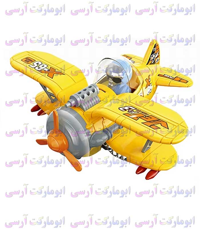 ربات هواپیما 2 بال قدیمی صدادار چراغ دار باتری خور