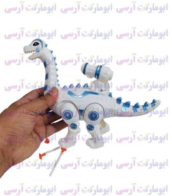 ربات دایناسور تیرانداز گردن دراز چراغ‌دار صدادار باتری خور 