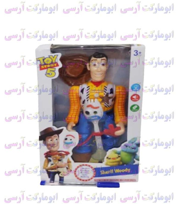 ربات وودی بهمراه فیگور فورکی صدادار چراغ دار باتری خور