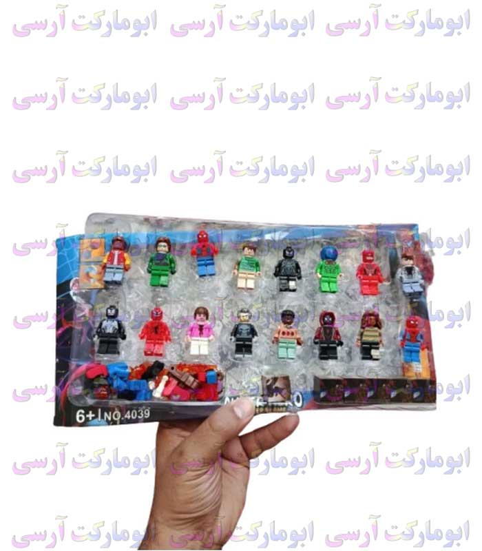 ست 16 عددی مینی فیگور مرد عنکبوتی مغناطیسی به همراه اکسسوری