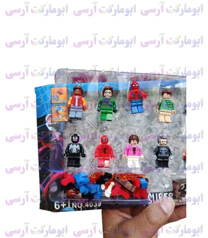 ست 16 عددی مینی فیگور مرد عنکبوتی مغناطیسی به همراه اکسسوری