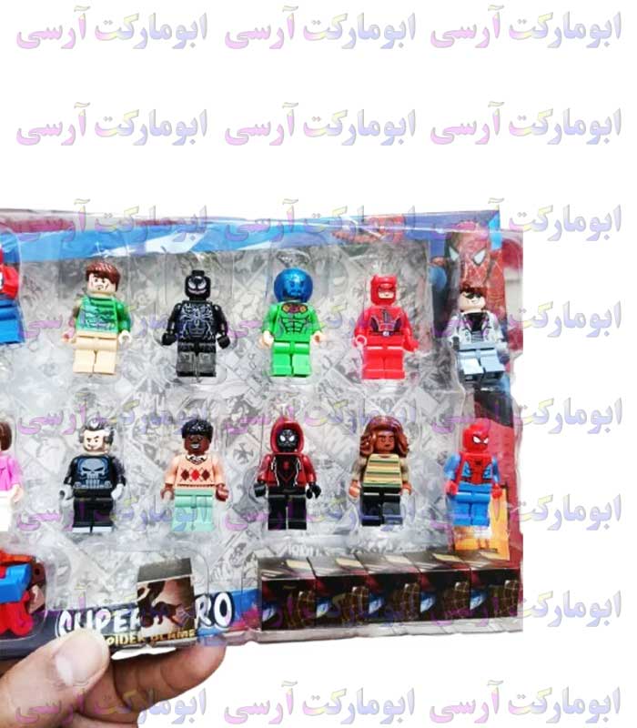 ست 16 عددی مینی فیگور مرد عنکبوتی مغناطیسی به همراه اکسسوری