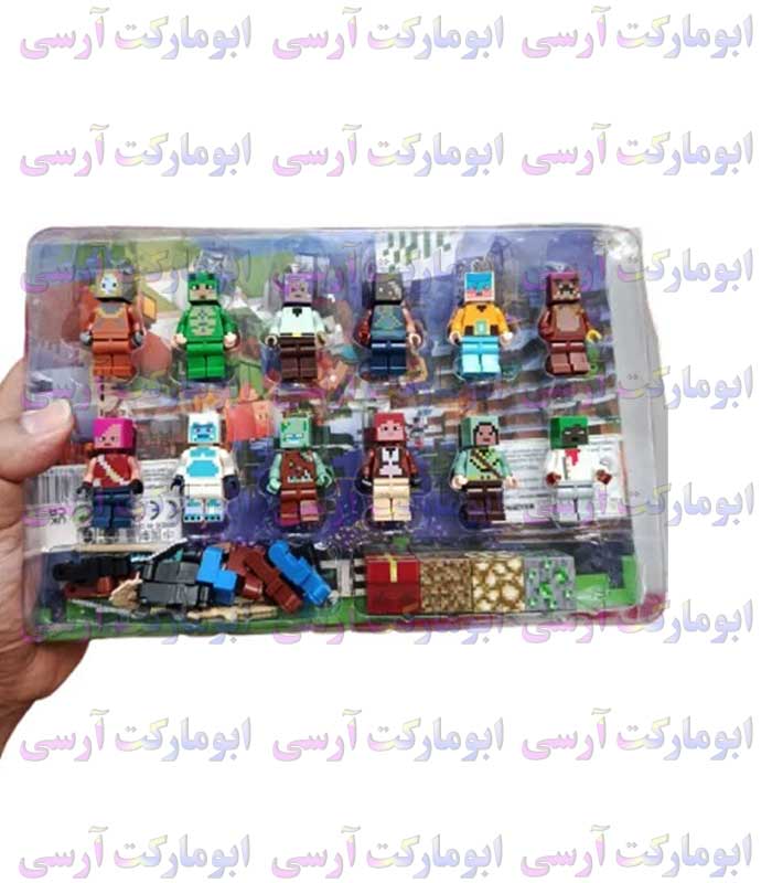 ست ۱۲ عددی مینی فیگور ماینکرافت مغناطیسی به همراه اکسسوری