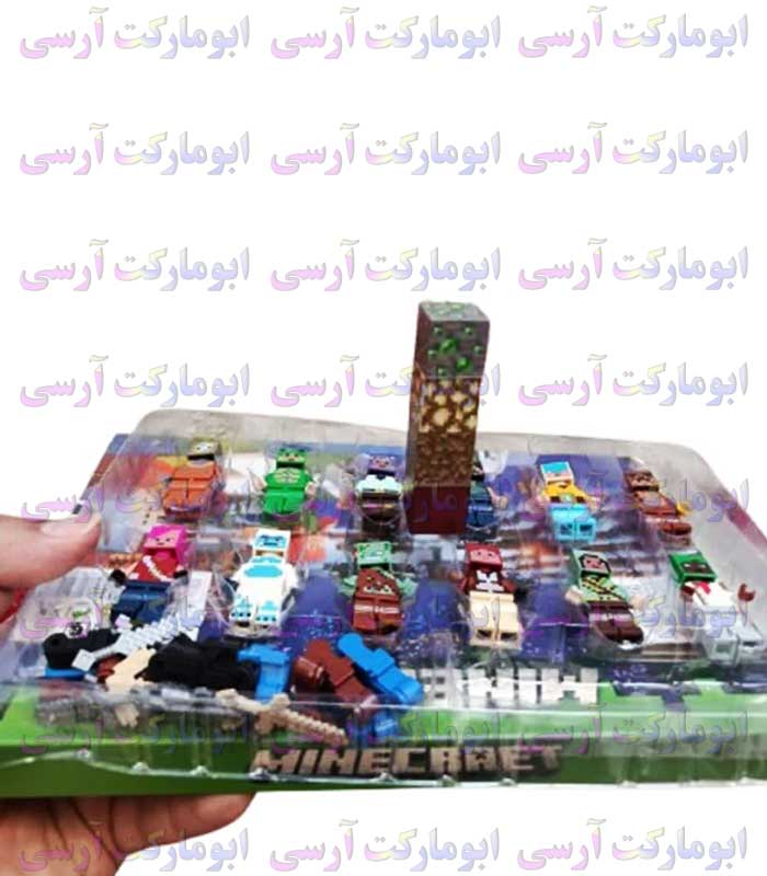 ست ۱۲ عددی مینی فیگور ماینکرافت مغناطیسی به همراه اکسسوری